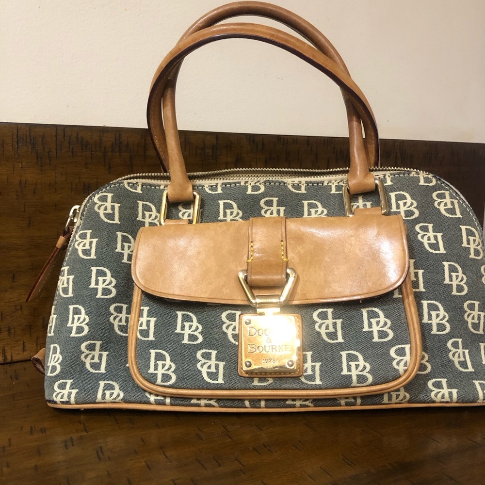 Dooney & Bourke Tan and Black Satchel